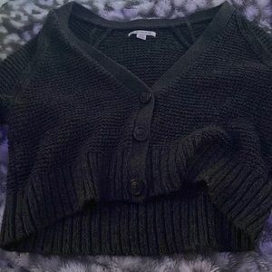 american eagle button up sweater cropped